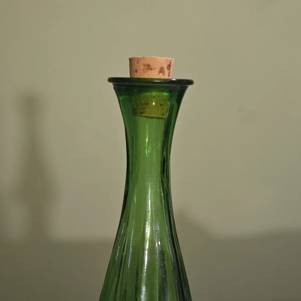 Vintage Avon Green Glass Bottle with Cork